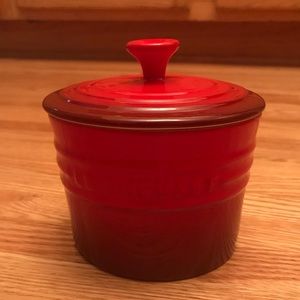 Le Creuset .5 Quart Stoneware Canister, Cherry Red